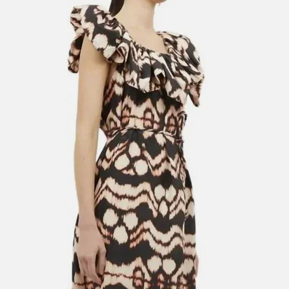 NWOT ULLA JOHNSON Anora Silk Midi Dress in Obsidian S $890